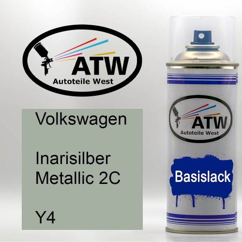 Volkswagen, Inarisilber Metallic 2C, Y4: 400ml Sprühdose, von ATW Autoteile West.